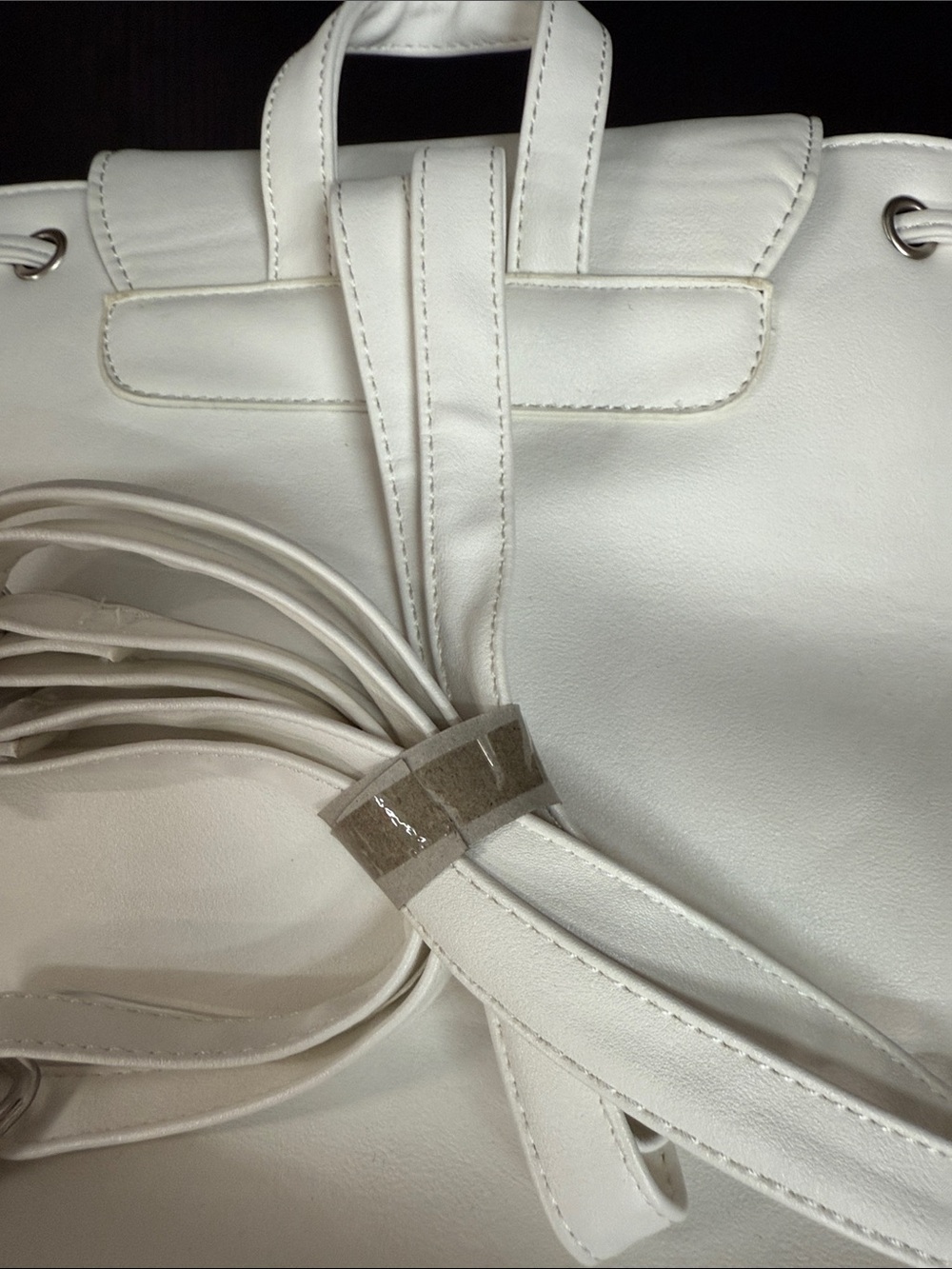 White Tassel Drawstring Backpack - Picture 4 of 4